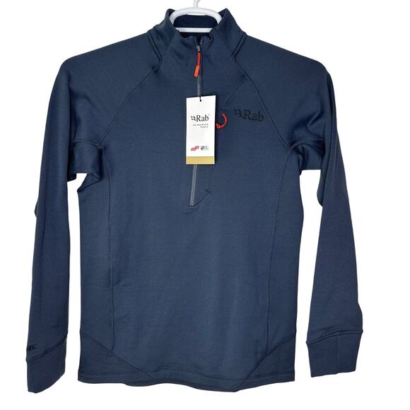 RAB Nexus Men's Small 1/2 Zip Wool Blend Steel Gray Pullover Hiking Outdoor NWT - Picture 1 of 6